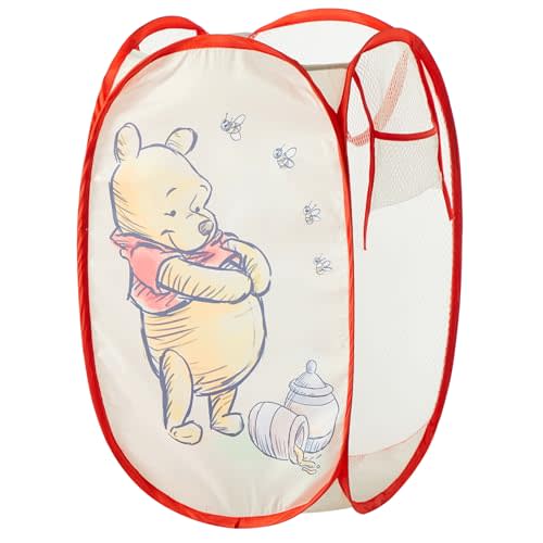 Disney Winnie the Pooh Pop Up Hamper – Collapsible Laundry Basket with Durable Carry Handles – 21'' x 13.5'' – Lightweight Storage Bin for Nursery, Bedroom & Toys