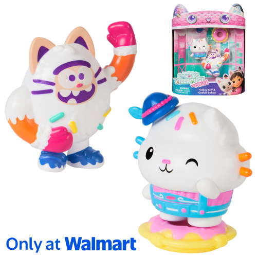 Gabby's Dollhouse: The Movie, Cakey Cat & Cookie Bobby Figures with Accessories, for Kids 3+