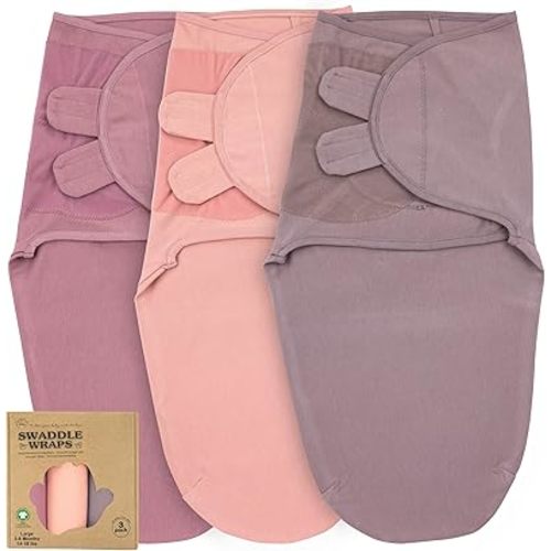 Bublo Baby Swaddles for Newborns – 3-Pack Infant Swaddles 3-6 Months – Adjustable Swaddle Sleep Sack – Soft Organic Cotton Baby Wrap for Safe & Cozy Sleep