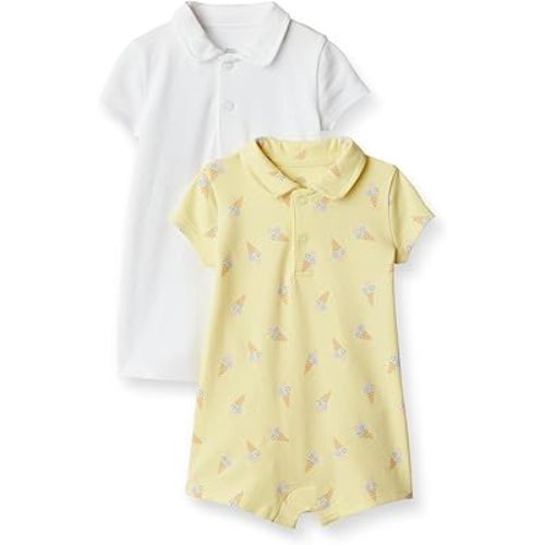 Amazon Essentials x Sofia Grainge Baby Boys' Short Sleeve Cotton Romper (12M)