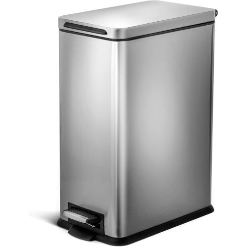 Home Zone Living 8 Gallon Kitchen Trash Can with Slim Fit Design