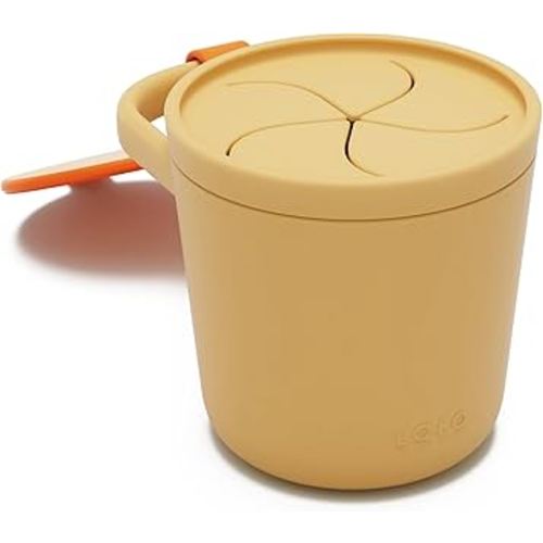 Amazon.com: Lalo Snack Cup - Mess-Free Silicone Snack Cups for Toddlers & Babies with Detachable Lid, BPA-Free Baby Snack Containers, Fits Most Stroller & Car Seat Cup Holders, Dishwasher Safe, Berry & Cream : Baby