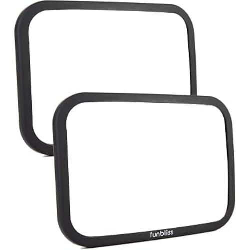Funbliss 2-Pack Baby Car Mirror - Shake-Proof & Shatterproof, 360° Adjustable Angle, Clear Wide View for Rear-Facing Infants, Easy Install, Perfect Baby Travel Gear & Carseat Accessories