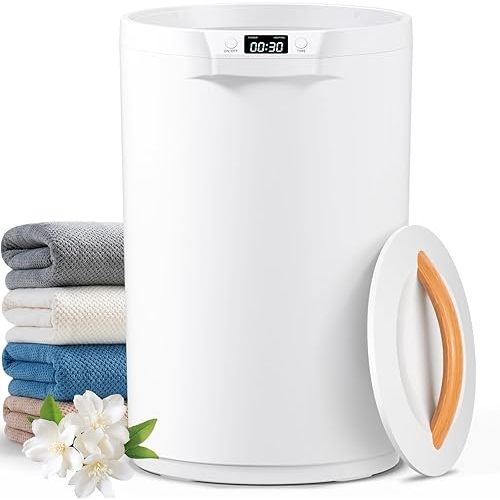 Towel Warmers for Bathroom, 20L Large Towel Warmer Bucket, Fits Up Two 40"X70" Oversized Towels, Bathrobes, Blankets, Towel Heater with LCD, 4 Timer Setting and Auto Shut Off(white)