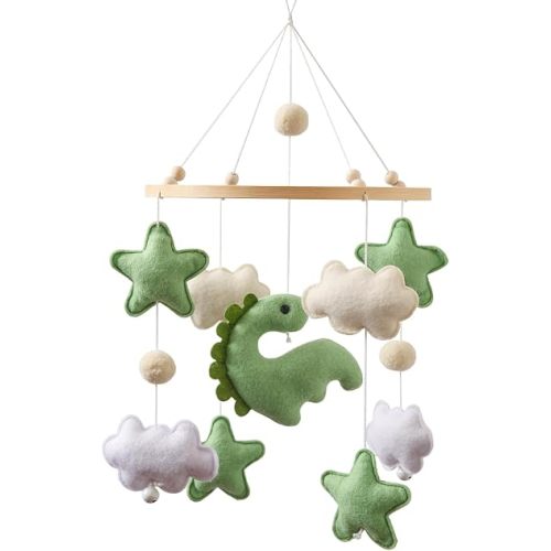 Baby Mobile for Crib – Handmade Hanging Felt Nursery Mobile – Fits Most Crib Arms – Gender-Neutral Boho Nursery Decor & Baby Gift