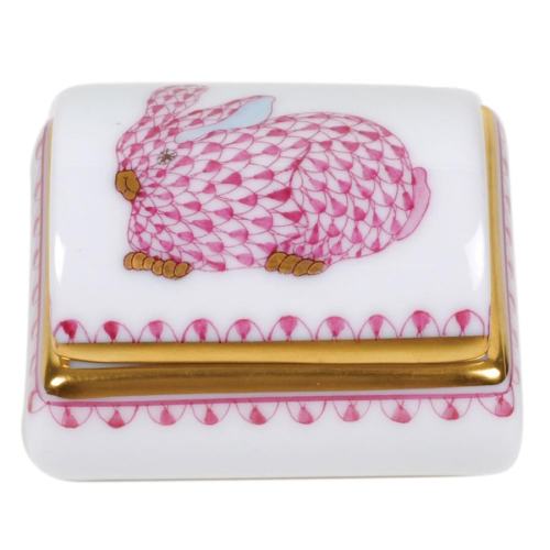Herend Tooth Fairy Box Pink with Bunny
