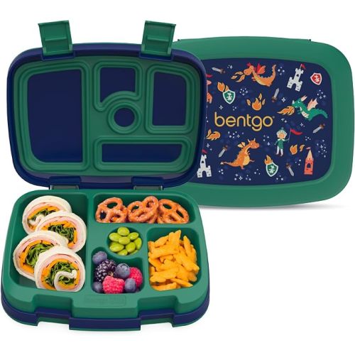 Bentgo Kids Prints Leak-Proof 5-Compartment Bento-Style Kids Lunch Box