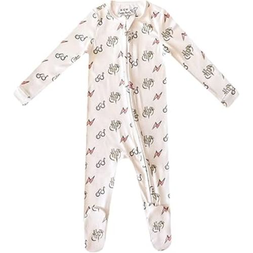 Harry Potter Copper Pearl Zip-Up Footie Baby Pajamas: Ultra-Soft Boys & Girls Pajamas, Premium Knit Fabric in Stylish Prints, Tag-Free with Two-Way Zipper, Newborn to 24 Months