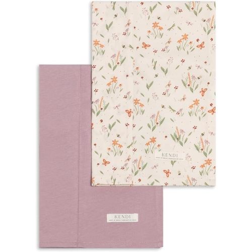 Colored Organics Baby 2 Pack Organic Cotton Burp Cloths Set - Fog + Butterfly