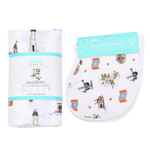 Mississippi Muslin Swaddle & Burp/Bib Combo – Little Hometown