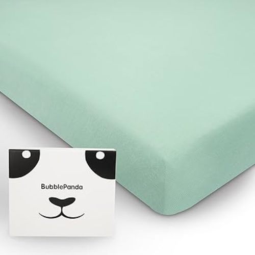 BubblePanda Rayon Made from Bamboo Crib Sheets for Baby Boys Girls Neutral Soft Stretchy Fitted Crib Mattress Sheet Standard 52" x 28" (Strawberry)