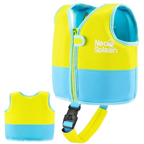 Kids Swim Vest Neoprene Swimming Aid with Adjustable Safety Strap for Age 1-3 and 3-6