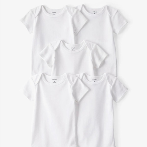 Baby 5-Pack Short-Sleeve Bodysuits - White | Carter's
