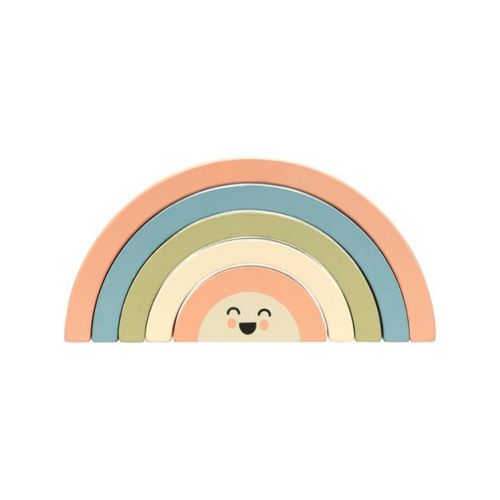 Pearhead Wooden Stacking Toy - Rainbow - 5pc