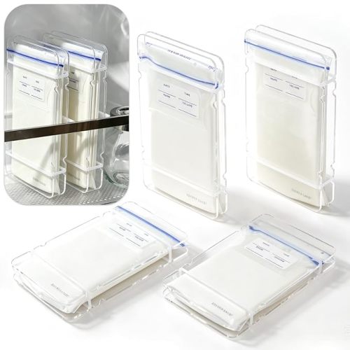 4 Pack Freeze Flat Breastmilk Storage Organizer, Space-Saving