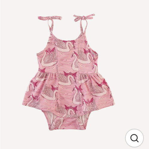 spaghetti tie ballerina bubble | pink nouveau swans | light weight bam – kate quinn