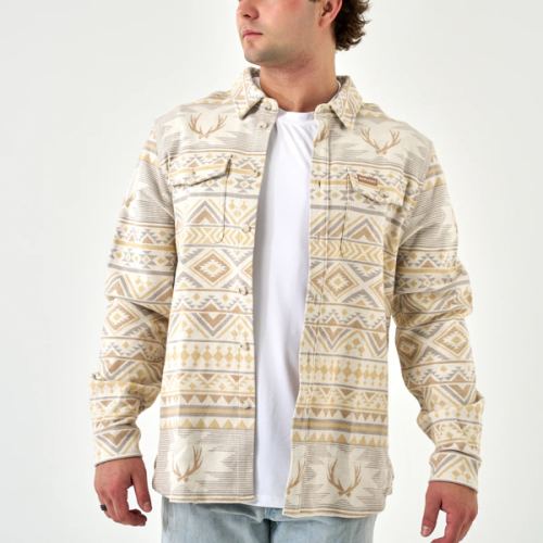Vintage Heavyweight Flannel - Whitetail Aztec - Cream – BURLEBO