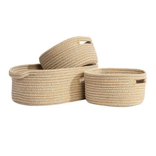 Living Textiles 3 Piece Natural Cotton Rope Nursery Storage Set