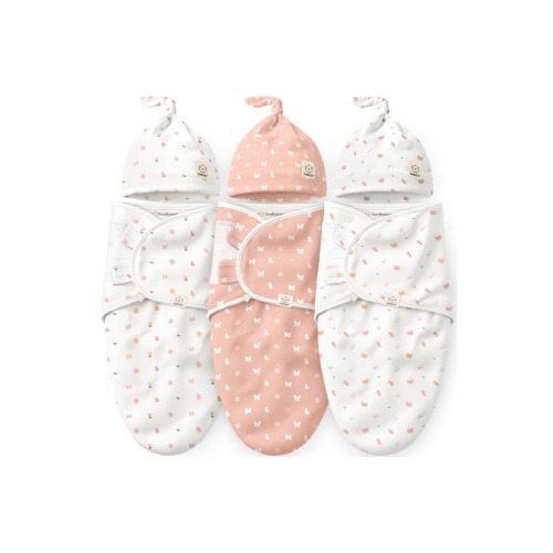 3-Pack Soothe Swaddle Wraps with Knot Hats, Medium
