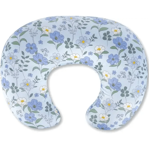 Nursing Pillow, Breastfeeding Pillow with Removable Cotton Cover, Baby Feeding Pillow for Mom Easier Breast Feeding and Bottle Feeding(Flower)