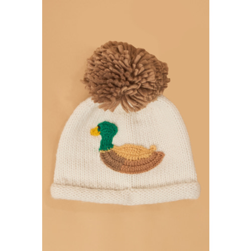 Duck Chunky Knit Beanie in Ivory | AS Kids