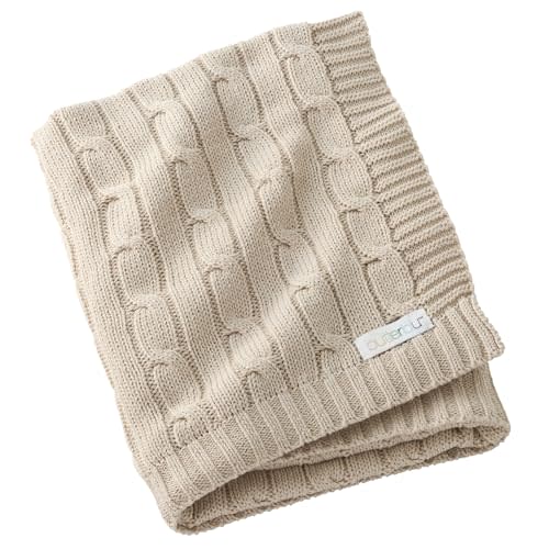 Butterblu Sparrow Sweater Knit Blanket 100% cotton Baby Nursery, 30*40 Inch | GOTS Certified Organic Cotton Receiving Blanket for Newborn, Made to Match Nursery Collection, Baby Registry Gift