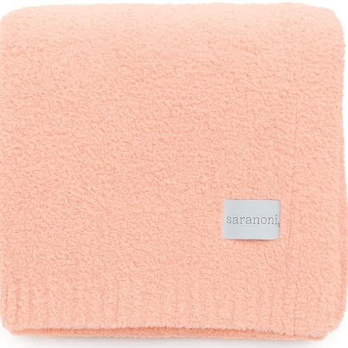 SARANONI Bamboni Baby Blanket | Luxury Plush Super Soft Blanket | Breathable Comfort Infant Baby Blankets for Boys & Girls | Peach, Mini - 15” x 20”