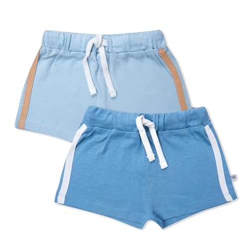 HonestBaby Multipack Shorts 100% Organic Cotton for Infant Baby and Toddler, Boys, Girls, Unisex