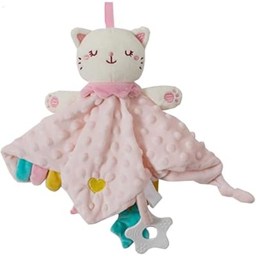 Cat Security Blanket Soft Lovely for Boys and Girls Baby Gift Tag Blanket with Cat