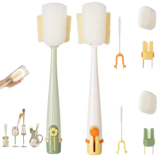 Multifunctional 5-in-1 Bottle Brush，2026 New Portable kit, multi-purpose water bottle and cup crevice cleaning tool for Water Bottles, Cups Travel and Home Use