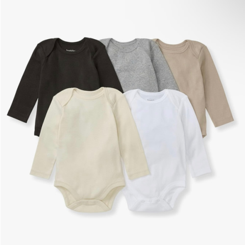 Burt's Bees Baby Bodysuits, Short Sleeve and Long Sleeve One-Pieces, 100% Organic Cotton, Pack of 5