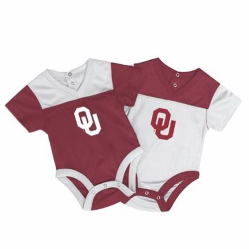 NCAA Oklahoma Sooners Newborn 2pk Jersey Bodysuit - 3-6M