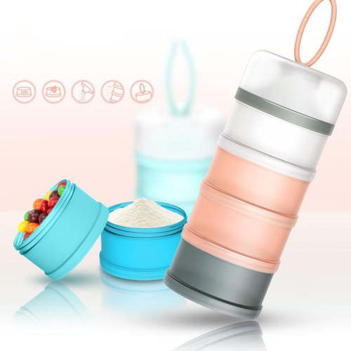 YUEHAO Baby Formula Dispenser, Formula Container to Go, Baby Feeding Travel Storage Container, Milk Food Formulas Storage Containers Bottle Dispensers 4 Compartments Blue