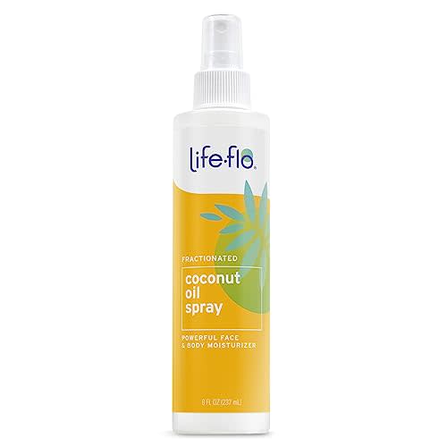 Life-Flo Fractionated Coconut Oil Spray - Liquid Coconut Oil for Skin, Hair and Nails, Lightweight Face Oil, Body Moisturizer, Cuticle Oil, Hypoallergenic, 60-Day Guarantee, Not Tested on Animals, 8oz
