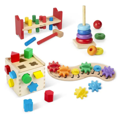 4 Wooden Classic Rainbow Learning Toys