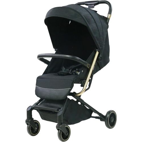 Lightweight Baby Stroller,Ultra Compact & Airplane-Friendly Travel Stroller, One-Handed Folding for Toddler, Only 13lbs,with Sleep Shade, Oversize Basket (Black)