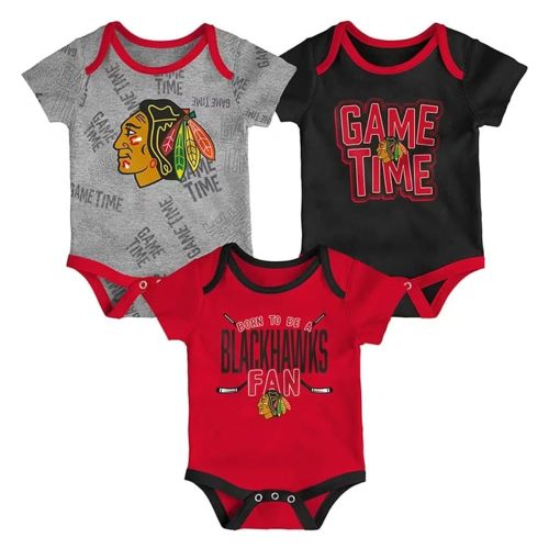 Outerstuff Chicago Blackhawks Baby Game Time 3 Piece Set