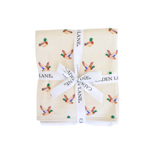 Embroidered Bamboo Hooded Towel in Little Mallard | Caden Lane