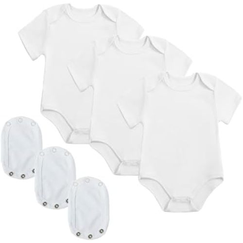 Newborn Baby Bodysuit Set Baby Clothes Set Infant Short Sleeve Cotton One-Piece Outfit with Extender