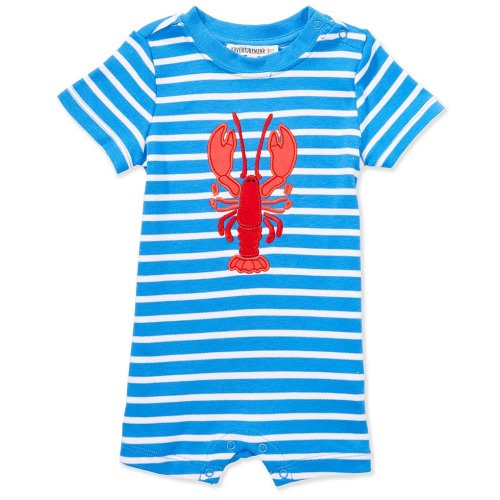 Adventurewear 360 Baby Boys Lobster Applique Short Sleeve Shortall