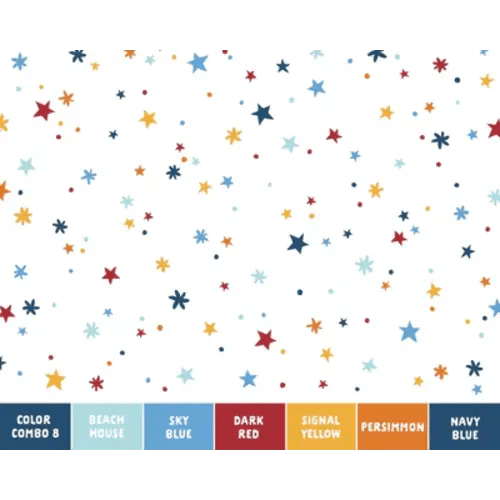 Rainbow Sparkle Wall Decals - Color Combo 8 - Full Set