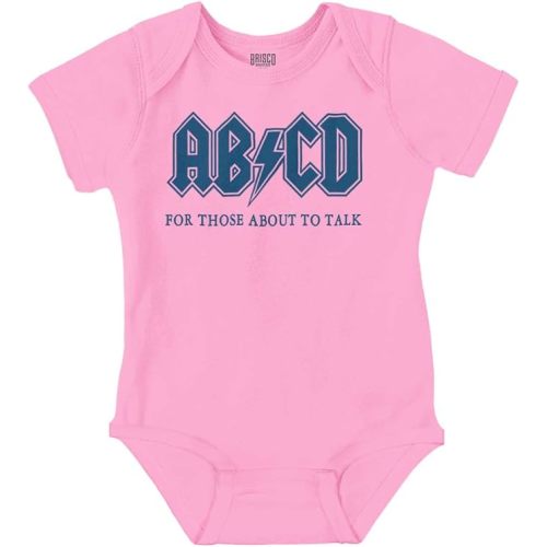 Brisco Brands Cutest Lil Rockstar Music Lover ABCD Baby Romper Boys or Girls