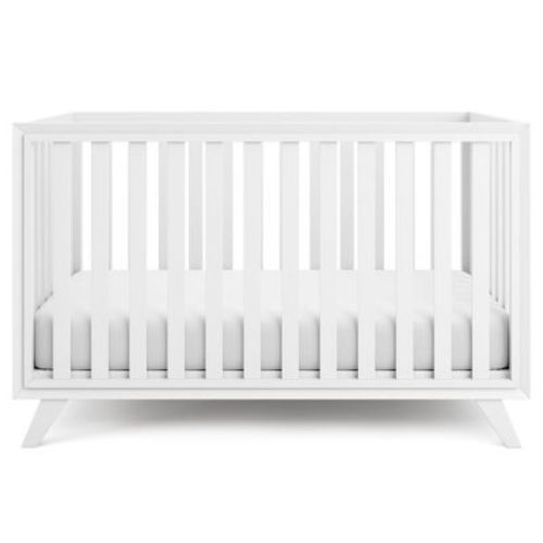 Comfy Cubs Baby Crib for 0 to 3 Years - Adjustable Mattress Height - 80 lbs Capacity Nursery Bed - White