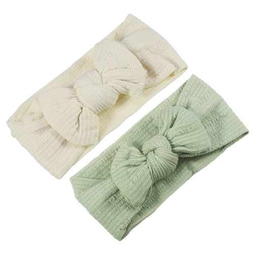2 Pcs Classic Fashion Stripe Bow Headbands For Girls 6.69"x2.95"
