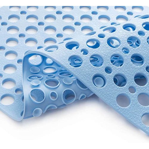 Nonslip Bathtub Mat Extra Soft TPE Bath Mat for Kids, Machine Washable Bathroom Shower Mat, Smooth/Non-Textured Tubs Only, 30L x 17W Inch (Blue)