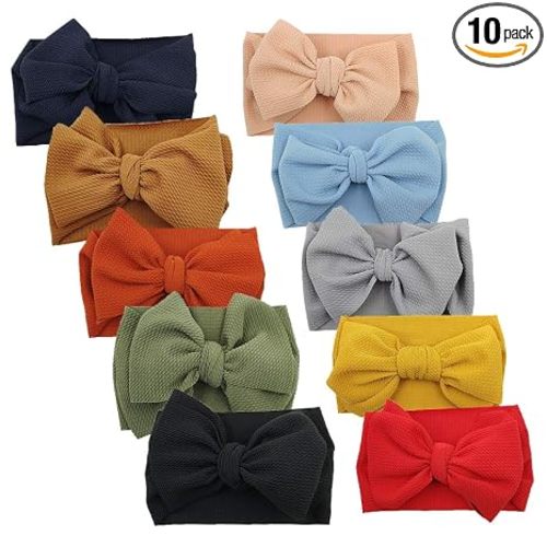 Big Bows Baby Girl Headbands with Bows Elastics Nylon Hairbands Oversized Head Wraps Large Hair Bow Hair Accessories for Baby Girls Newborn Infant Toddlers Kids