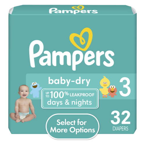 Pampers Baby Dry Baby Diapers Size 3, 32 Count (Select for More Options)