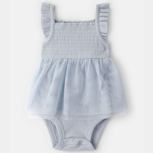 Baby Girl Ruffle Sleeveless Tutu Romper - Blue | Carter’s Oshkosh Canada