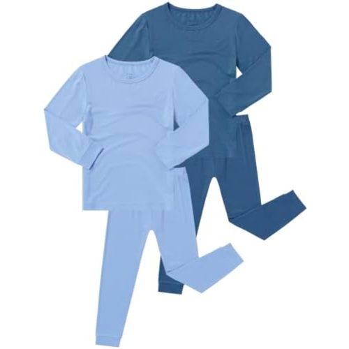 JunNeng Bamboo Viscose Pajamas Toddler Boys Solid Pjs,4 Piece 12M-8Y