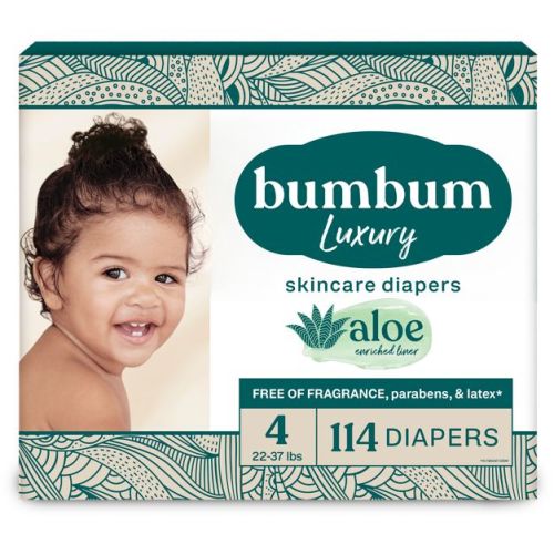 bumbum Luxury Skincare Disposable Diapers - Size 4 - 114ct